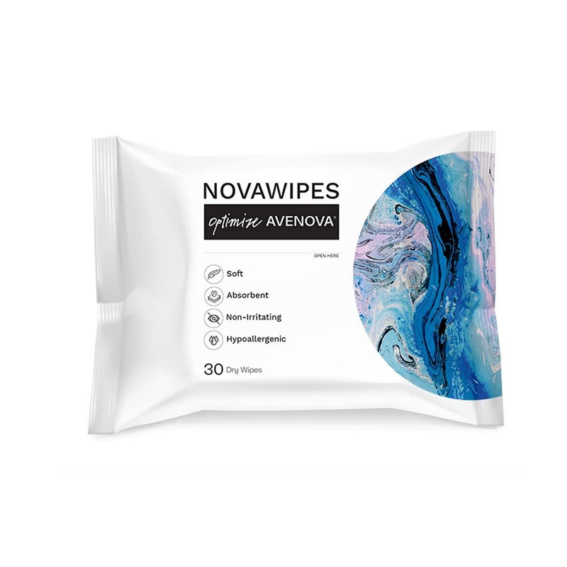 Avenova NovaWipes - Dry Eyelid Wipes - Non-Irritating, Durable & Absorbent Multi-Layer Eyelid Cleansing Wipes for Use with Avenova Spray, 30-Count - Image 1
