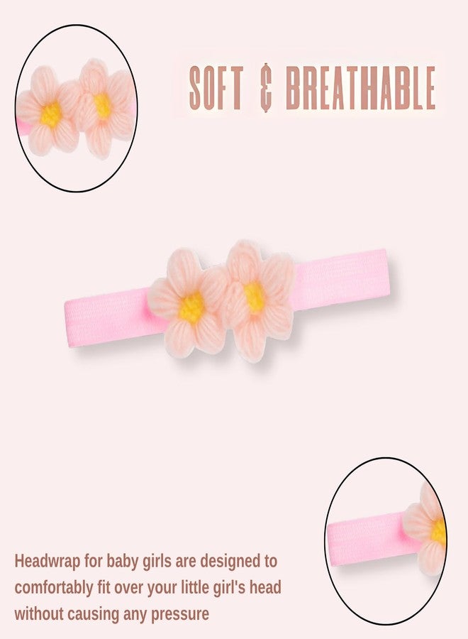 ANNACREATIONS ANNA CREATIONS 3 Pcs Baby Headbands for Baby Girl Soft Stretchy Hair Bands with Flower and Bow Design, Comfortable and Cute Hair Accessories for Newborn, Infant and Toddler Babies - Image 2