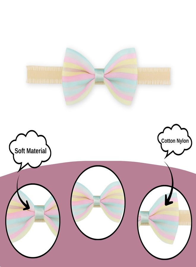 ANNACREATIONS ANNA CREATIONS 3 Pcs Baby Headbands for Baby Girl Soft Stretchy Hair Bands with Flower and Bow Design, Comfortable and Cute Hair Accessories for Newborn, Infant and Toddler Babies - Image 4