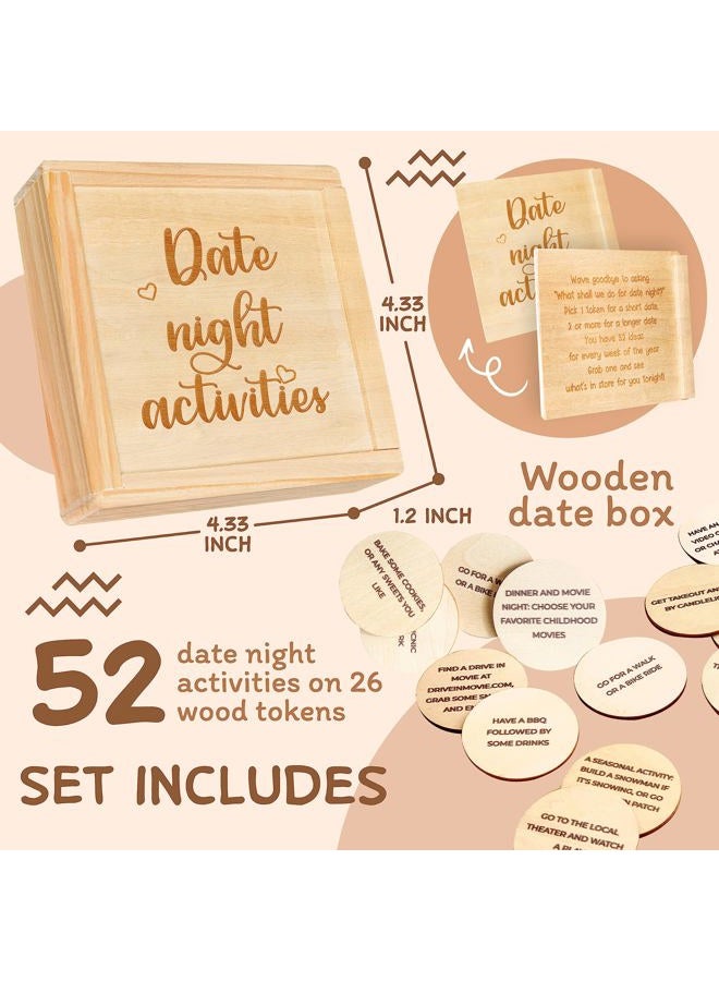 STOFINITY 52 Couples Games - Date Night Box for Married Couples, 5 Year Wedding Gift Ideas, Wooden Date Night Ideas for Newlyweds - Image 2