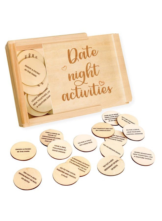 STOFINITY 52 Couples Games - Date Night Box for Married Couples, 5 Year Wedding Gift Ideas, Wooden Date Night Ideas for Newlyweds - Image 1