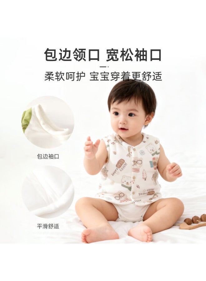 9i9 Kids Vest Class A Baby Sleeveless Jacket Spring Boys Girls Toddler Outdoor Wear 120g Warm Cotton Padded Bear Size 90 - Image 2