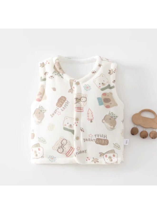 9i9 Kids Vest Class A Baby Sleeveless Jacket Spring Boys Girls Toddler Outdoor Wear 120g Warm Cotton Padded Bear Size 90 - Image 4