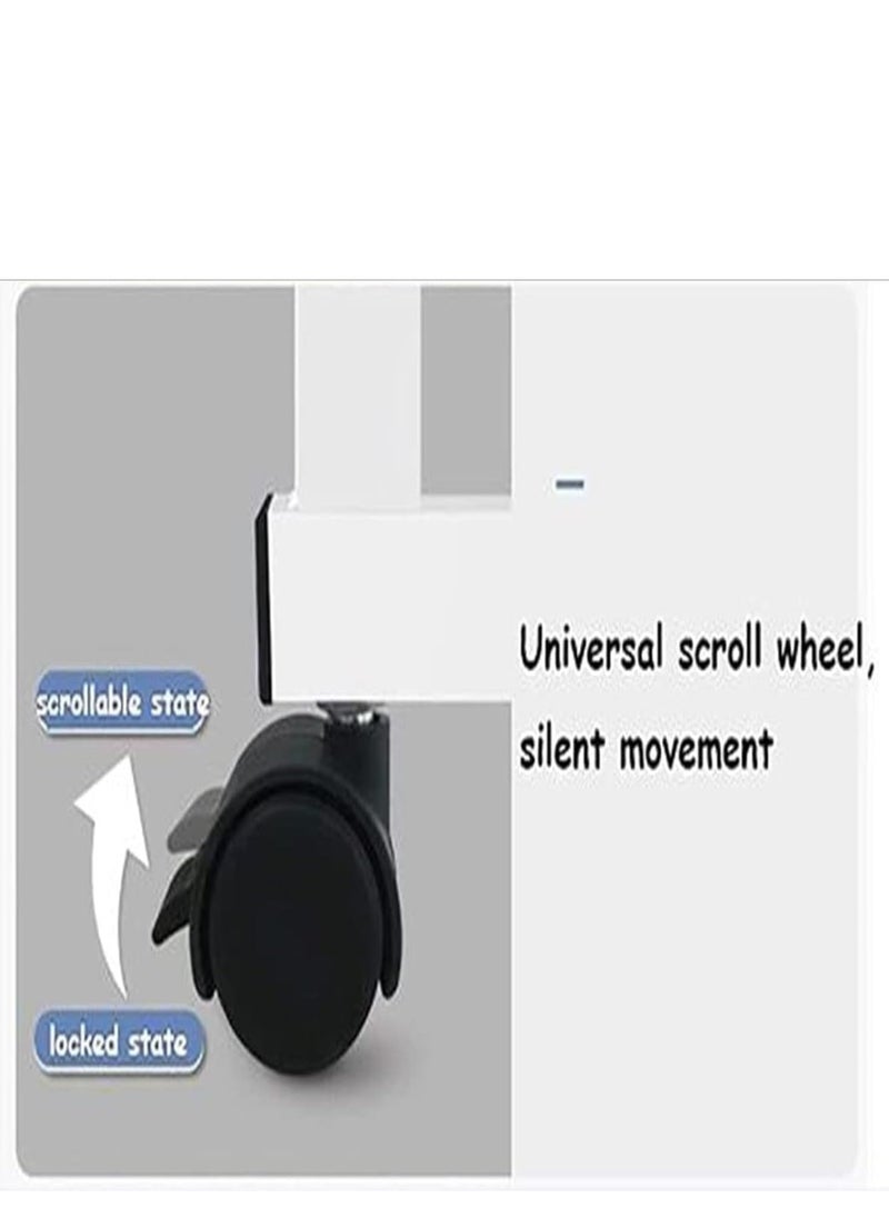 Mobile Overbed Table with Wheels Laptop Computer Standing Desk Cart with Tray Black 60x40cm