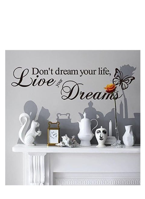 Live Your Dream Carved Wall Sticker English Wall Quotes Butterfly Home Decor Decal Letter Decorative