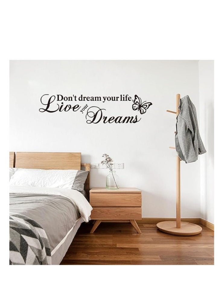 Live Your Dream Carved Wall Sticker English Wall Quotes Butterfly Home Decor Decal Letter Decorative