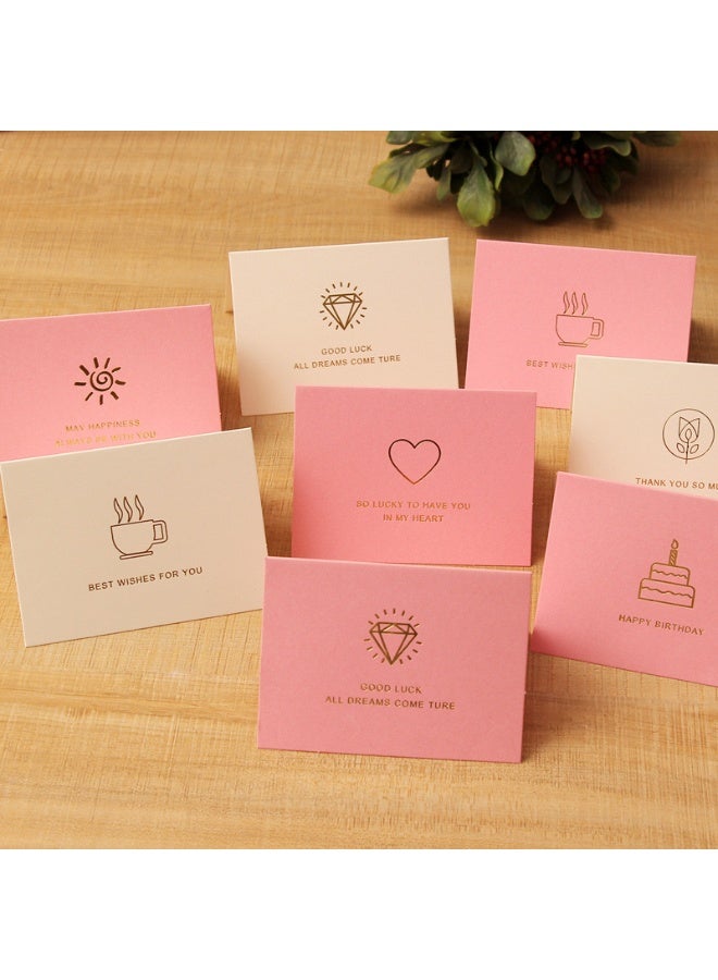 Generic 12 PCS High-End Gold Stamping Greeting Cards – 6 Elegant Designs – White & Pink – 11.5×8.5 cm – Luxury Blank Cards for Birthday, Wedding & Special Occasions  - Image 2