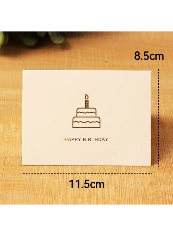 Generic 12 PCS High-End Gold Stamping Greeting Cards – 6 Elegant Designs – White & Pink – 11.5×8.5 cm – Luxury Blank Cards for Birthday, Wedding & Special Occasions  - Image 4