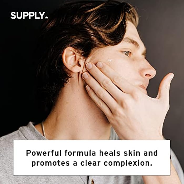 Supply Men’s Facial Moisturizer – Lightweight, Plant-Based Daily Face Cream with Aloe Vera, Green Tea & Shea Butter – Anti-Aging, Oil-Free Hydration for Wrinkles, Fine Lines & Firmness- 3.4oz - Image 4