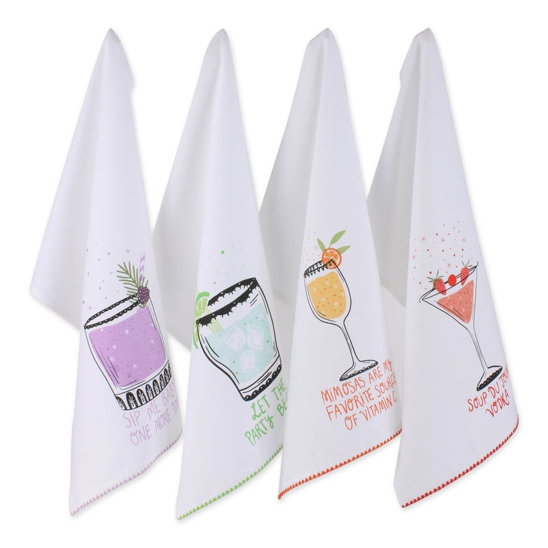 DII Pop Fizz Home Collection  18x28""  Sassy Cocktails  4 Pieces - Image 1
