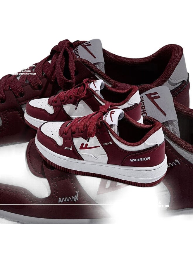 Warrior Official Men'S Sneakers, Versatile Breathable Casual Shoes For Spring, Couples' Sports Shoes For Men And Women, White And Red, Size 39 - Image 1