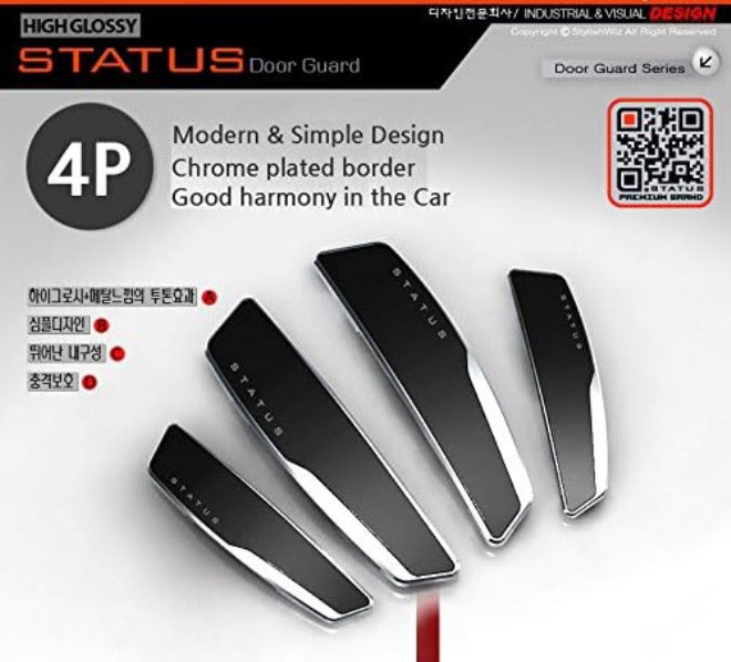 Status 4 Pcs High Glossy Slim Door Edge Guards Bumper Protector Trim Guard Sticker Molding Black Color for Motors Auto Vehicle Big & small space compatible - Image 4