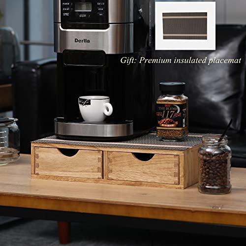 DDYURI Storage Drawer Holder for Capsules Coffee Pod K-cup Organizer /2 Drawers for Counter Organization for Kitchen Utensil Storage Home Decor Office Supplies- Coffee Brewer Accessories Wood 1D2C-LT - Image 5