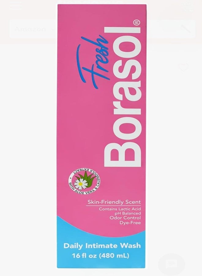 Borasol Fresh Feminine Hygiene Wash, 16 fl oz, pH Balanced Formula, Refreshing - Image 2
