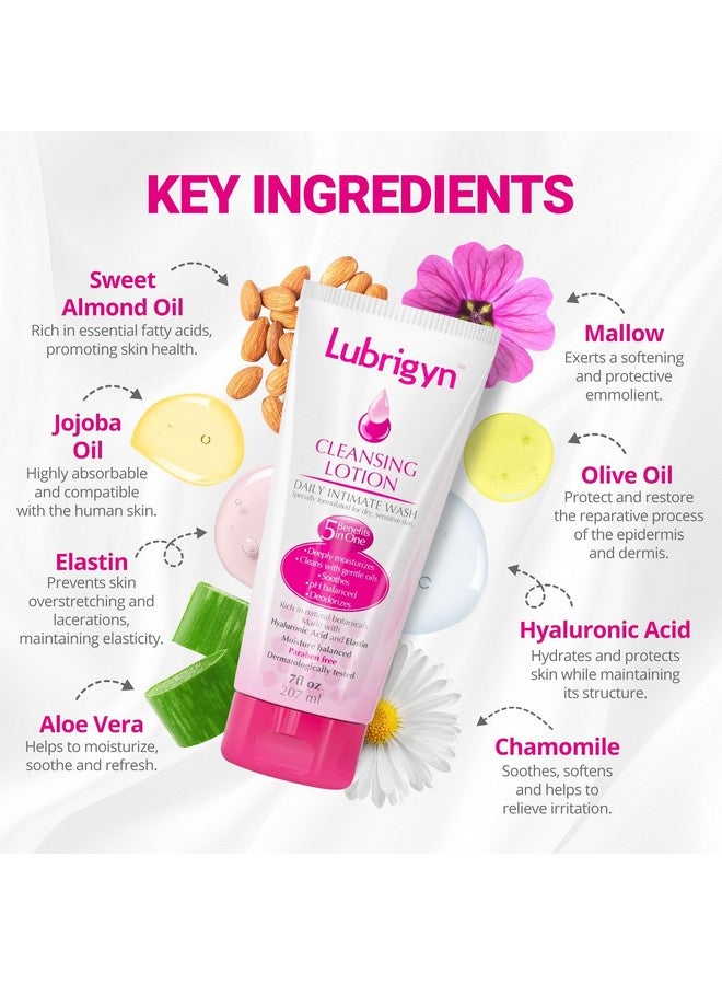 Lubrigyn - Cleansing Lotion, Moisturizing and Replenishing Daily Feminine Wash, Hyaluronic Acid-Enriched Feminine Care for Dry and Delicate Skin, pH Balancing Wash with Fitoextract Complex, 7 fl oz - Image 4