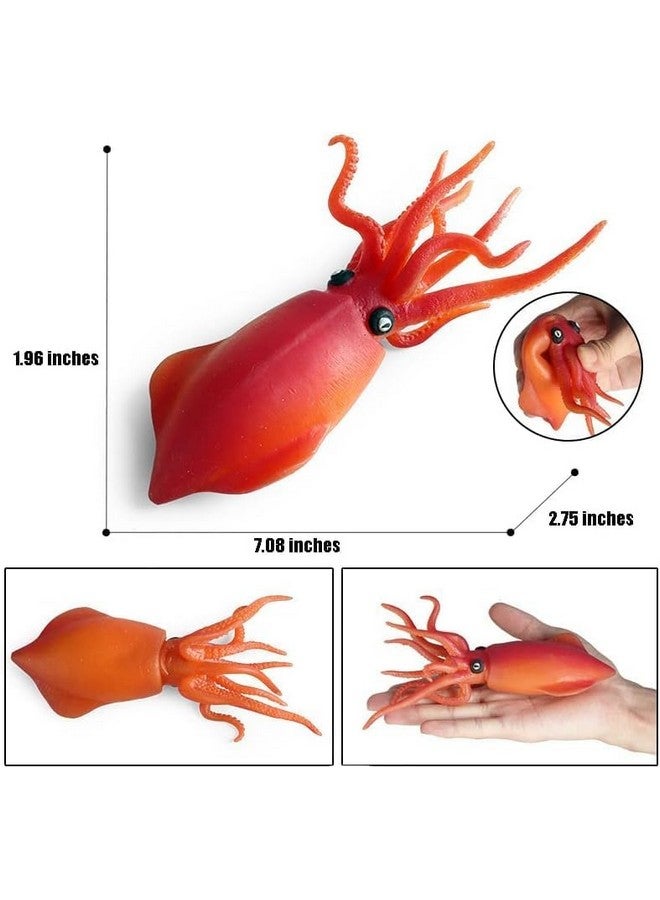 Amitasha Aquatic Animal Toy for Kids Realistic Squid Fish Squishy Figurines Rubber Sea Animal Soft Squeeze Toy for Boys Girls Lookalike Ocean Creatures Educational Gift - Image 4