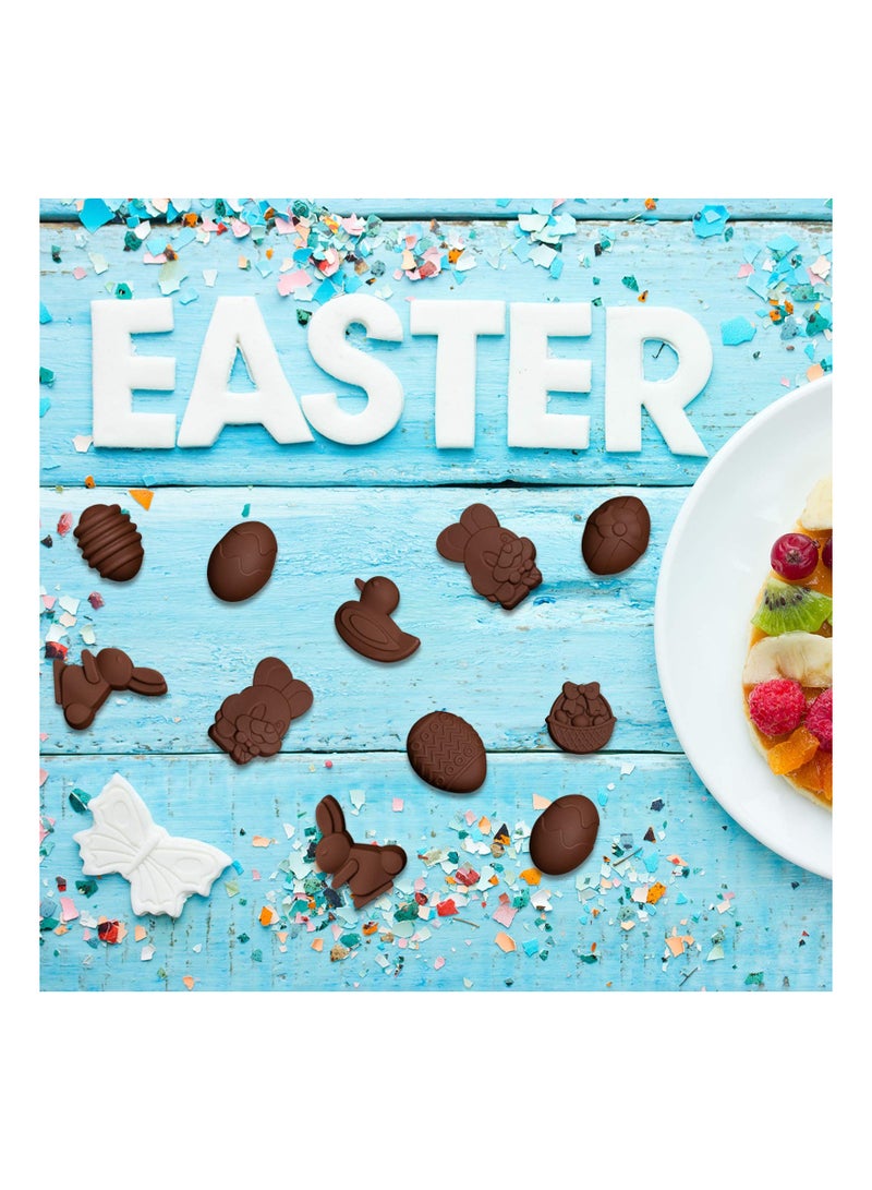 SYOSI 4Pcs  Mold  Egg Mold Rabbit Mould Duck Resin Chocolate Mold Silicone Candy Pan for  Party Fondant Jelly Dome Mousse Cake Topper Making - Image 3