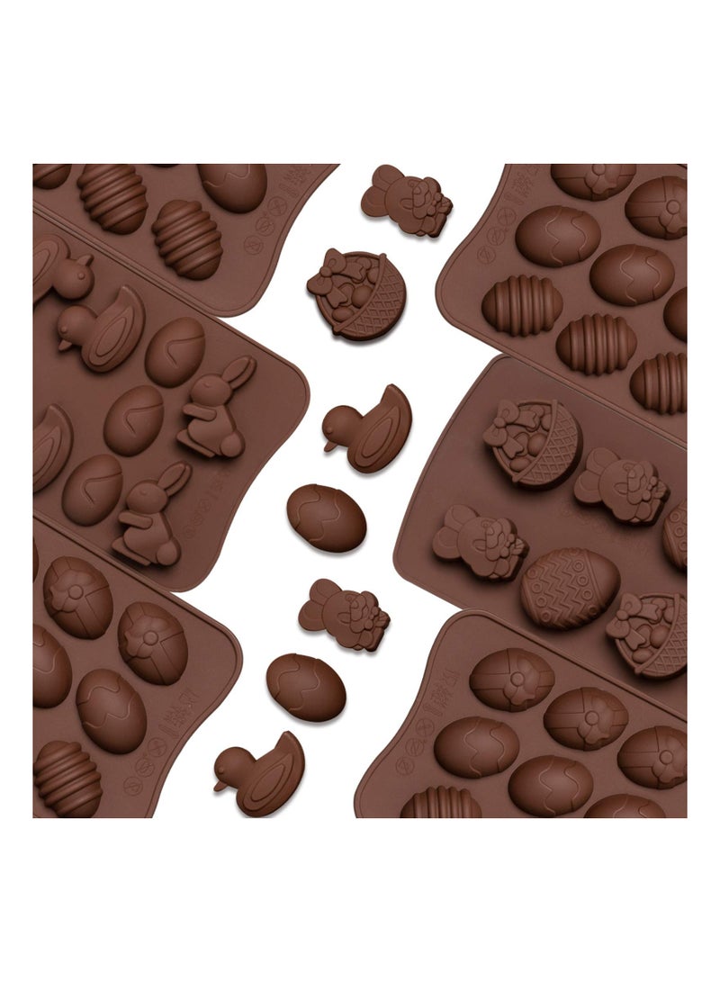 SYOSI 4Pcs  Mold  Egg Mold Rabbit Mould Duck Resin Chocolate Mold Silicone Candy Pan for  Party Fondant Jelly Dome Mousse Cake Topper Making - Image 5