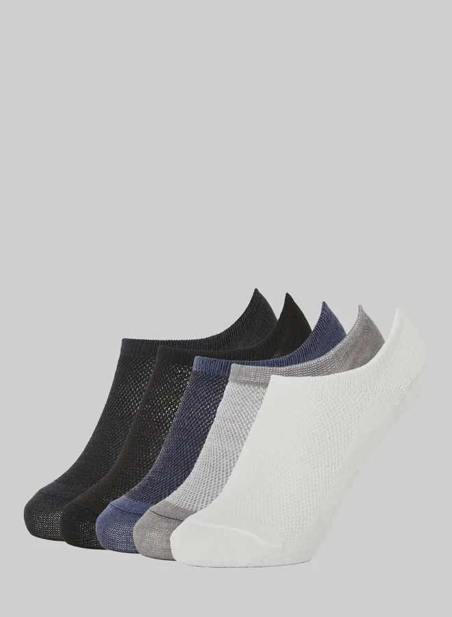 Styli Pack of 5- Solid Breathable No Show Socks