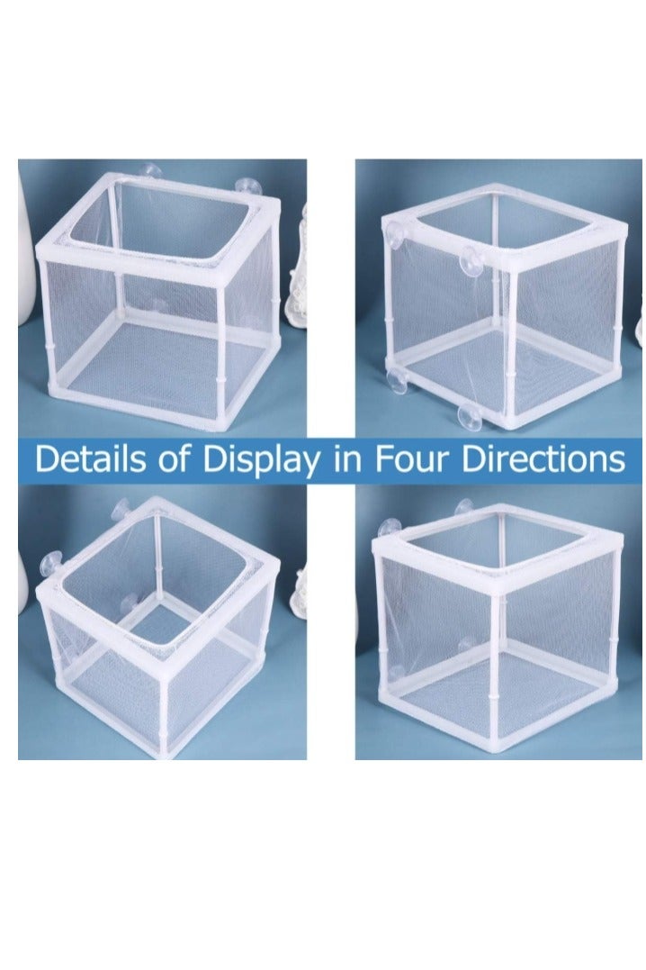 صندوق تربية الأسماك في حوض السمك - صندوق تربية الأسماك المصنوع من النايلون وصندوق تربية صغار الأسماك وشبكة فصل عائمة معزولة - Image 2