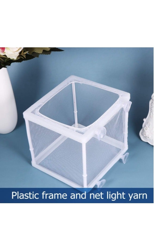 صندوق تربية الأسماك في حوض السمك - صندوق تربية الأسماك المصنوع من النايلون وصندوق تربية صغار الأسماك وشبكة فصل عائمة معزولة - Image 3