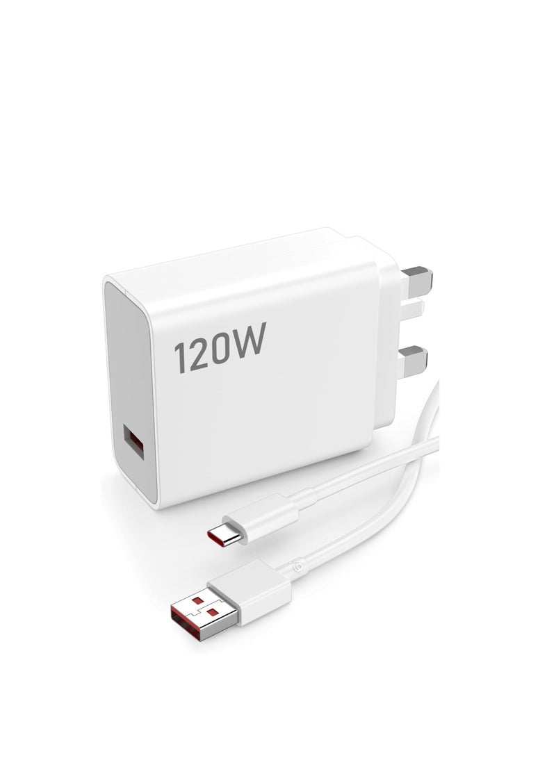 general 120W USB-C Fast Charger 2025 Upgrade Compatible with Xiaomi Mi 15/14/13/12/11, Mi Mix 4/3, Xiaomi Pad, Redmi Note 14/13/12/13 Pro, POCO X7/X6/X5/F4/X4, Black Shark 5/4 Includes 6A Type-A to USB-C Ca - Image 1