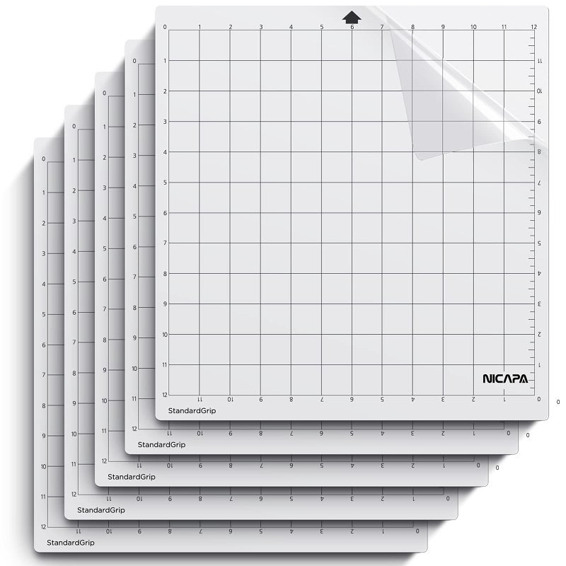 Nicapa StandardGrip Cutting Mat for Silhouette Cameo 4321 12x12 inch5 Mats Standard Adhesive Sticky Quilting Cut Mats Replacement Accessories for Silhouette Cameo