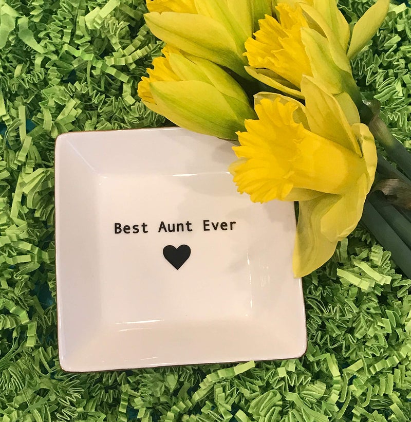 Simply Charmed Best Aunt Ever Gift – Ceramic Jewelry Dish or Ring Holder – BAE Trinket Tray - Elegant Christmas of Birthday Gift for Auntie - Image 2