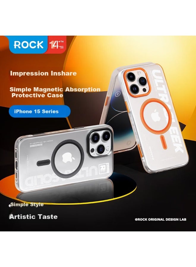 Rock Magnetic Magsafe Full Protection Case For Apple Iphone 15 Pro Max, Matte Anti-Fingerprint Shockproof Cover, Unisex Stylish Design In Space Black - Image 1