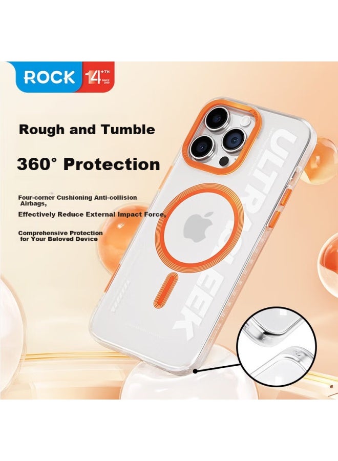 Rock Magnetic Magsafe Full Protection Case For Apple Iphone 15 Pro Max, Matte Anti-Fingerprint Shockproof Cover, Unisex Stylish Design In Space Black - Image 4