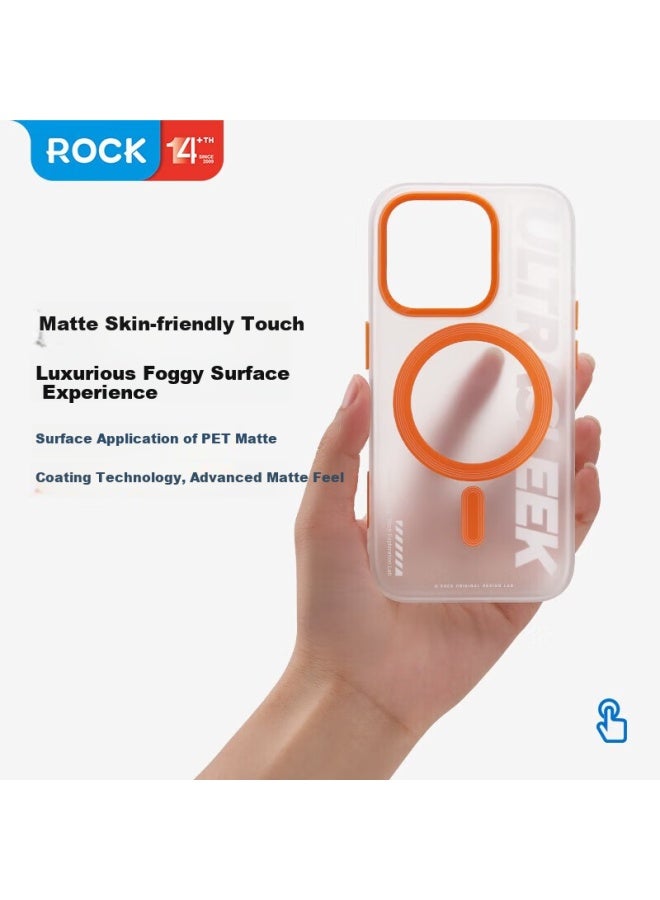 Rock Magnetic Magsafe Full Protection Case For Apple Iphone 15 Pro Max, Matte Anti-Fingerprint Shockproof Cover, Unisex Stylish Design In Space Black - Image 3