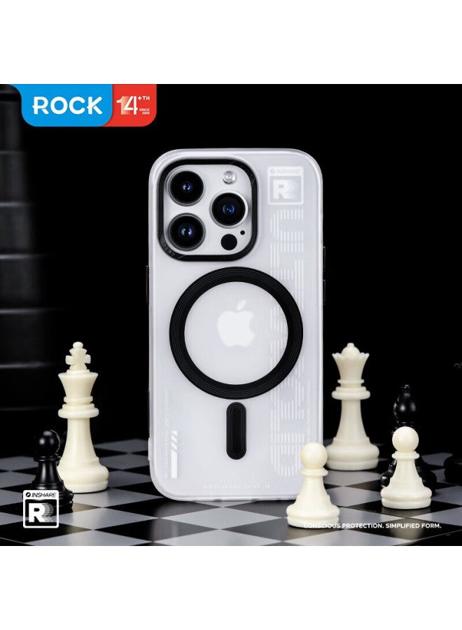 Rock Magnetic Magsafe Full Protection Case For Apple Iphone 15 Pro Max, Matte Anti-Fingerprint Shockproof Cover, Unisex Stylish Design In Space Black - Image 2