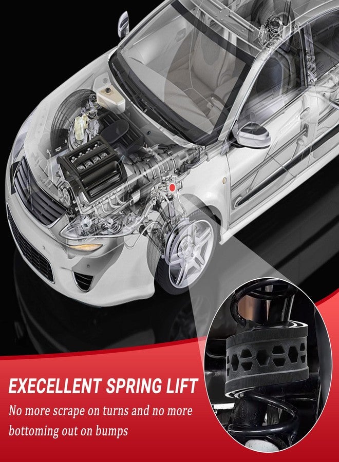 AICARS Shock Absorber Spring Rubber: Coil Spring Booster Cushion Car Bumper Buffer Power Cushion Black B Type- Pack of 2 - Image 3