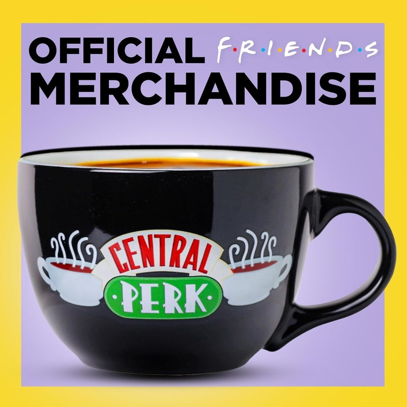 Silver Buffalo FRIENDS Central Perk Black Ceramic Mug Oversized for Coffee, Soup, 24 Ounces - Image 4