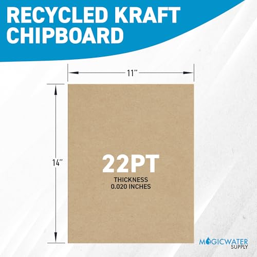 MagicWater Supply MagicWater Chipboard Sheet for DIY Projects - 11x14 Inch - 50 Pack - 22 pt - Heavy Duty Kraft (0.020 Inch Thick) Paperboard, for Scrapbooking, Books, Picture Frame Backing, Arts Project & Crafts - Image 2
