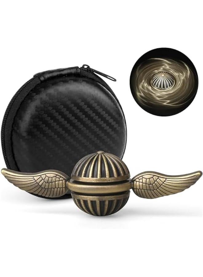 Arabest Sphere Fidget Spinner for Kids Adults, Metal Brass Orb Ball Toy for Stress Relief, Desk Decor for School Office, Birthday Stocking Stuffer Gift, Sensory Toy for Boys Girls (with Premium Case) - Image 1