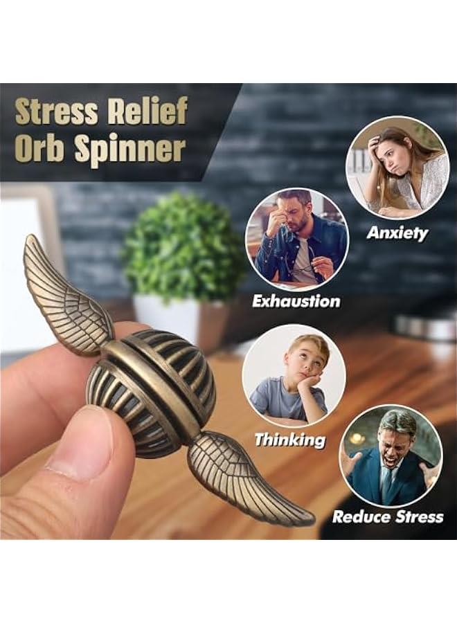 Arabest Sphere Fidget Spinner for Kids Adults, Metal Brass Orb Ball Toy for Stress Relief, Desk Decor for School Office, Birthday Stocking Stuffer Gift, Sensory Toy for Boys Girls (with Premium Case) - Image 5