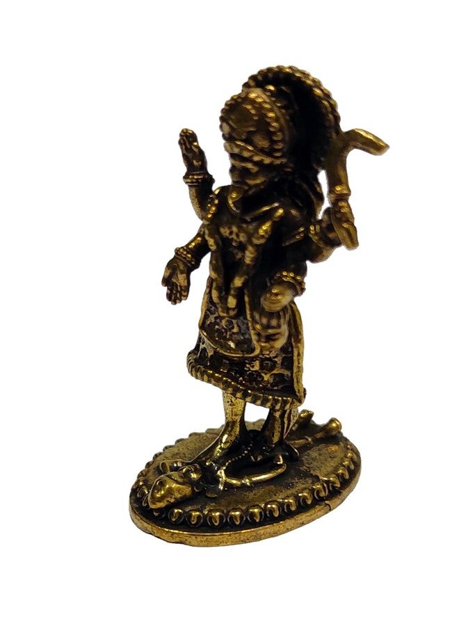 بيربلديب تمثال نحاسي مصغر نادر من Purpledip Kali Mahakali Bhadrakali Chamunda Devi: أيدول فريد من نوعه (12698Z18) - Image 3