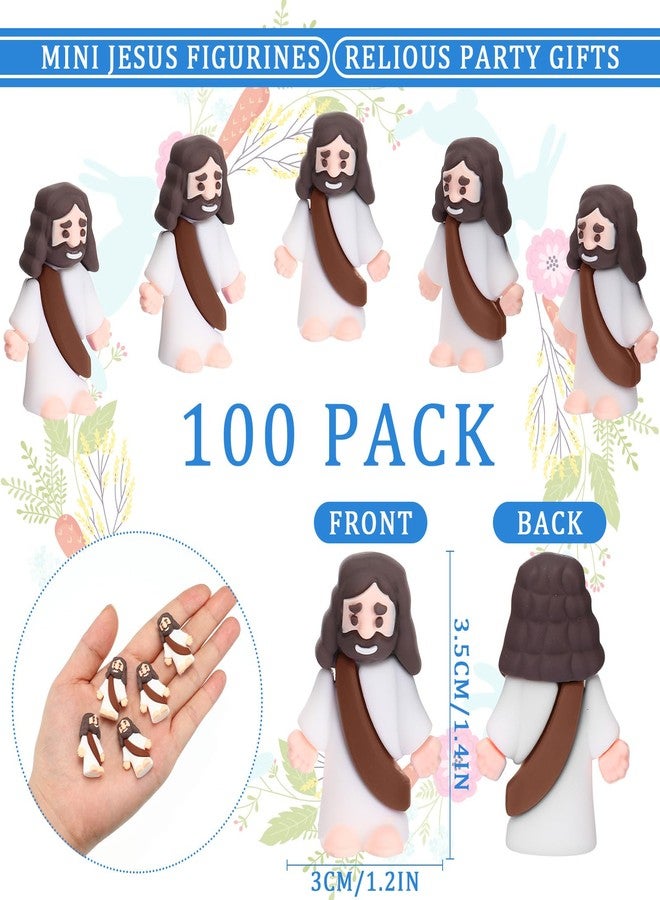 Barydat 100 Pcs Mini Jesus Figurines Bulk Little Jesus Figures to Hide and Seek Pocket Tiny Christ Savior Toy Religious Party Favors for Easter Church Sunday School Craft Baptism Gift(Ocher) - Image 2