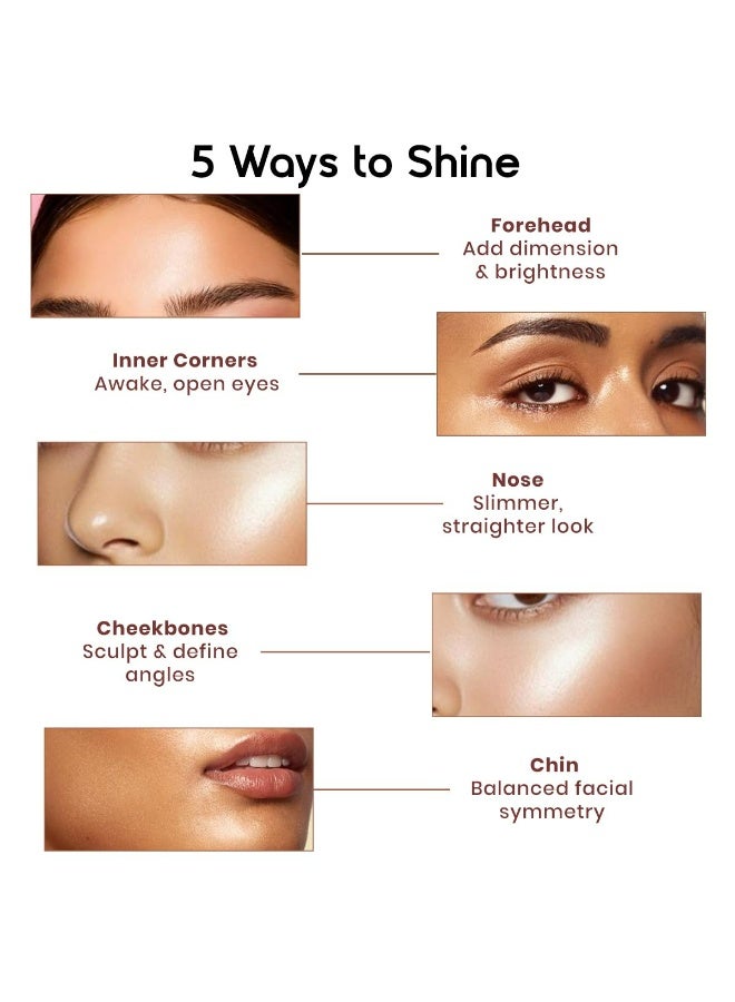 إنسايت INSIGHT 5 Shades of Shine Brick Highlighter - Jaipur Pink | قوام ناعم وسهل المزج ولمسة نهائية مشرقة | لوحة مكياج مناسبة للسفر | 12 غرام - Image 3