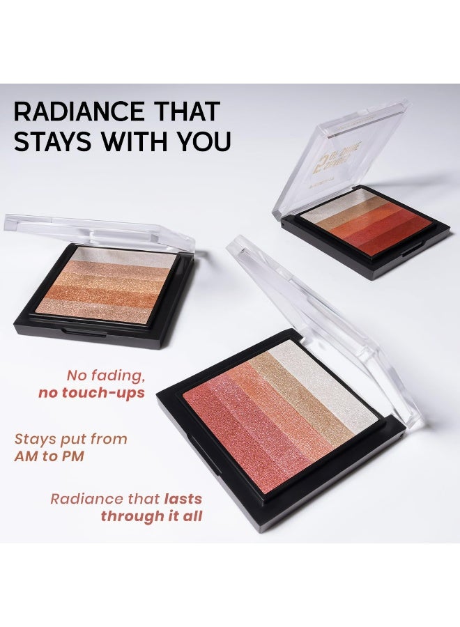 إنسايت INSIGHT 5 Shades of Shine Brick Highlighter - Jaipur Pink | قوام ناعم وسهل المزج ولمسة نهائية مشرقة | لوحة مكياج مناسبة للسفر | 12 غرام - Image 5