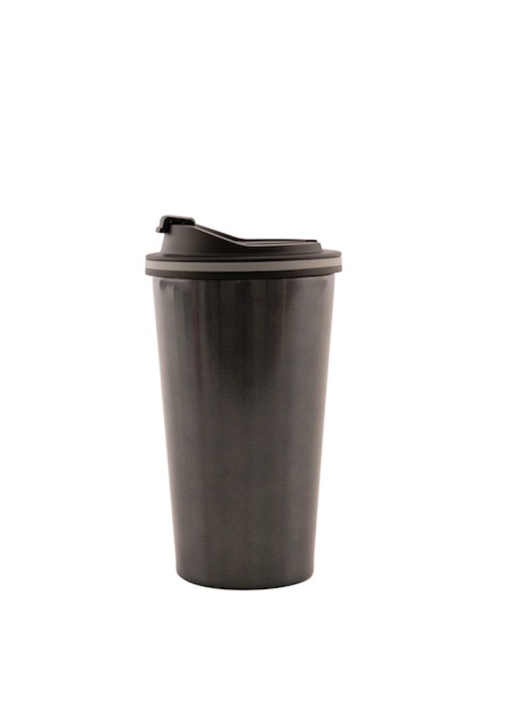 Double-walled stainless steel travel mug metallic anthracite 410ml