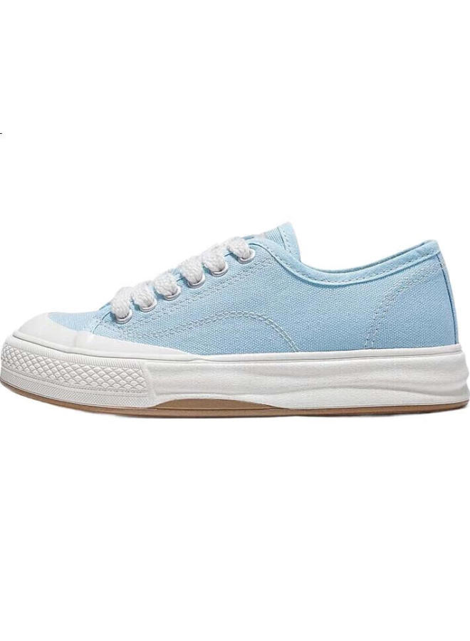LEAP Summer Breathable Canvas Shoes For Men And Women New Thick-Soled All-Match Couple Shoes Light Blue Size 37 - Image 3