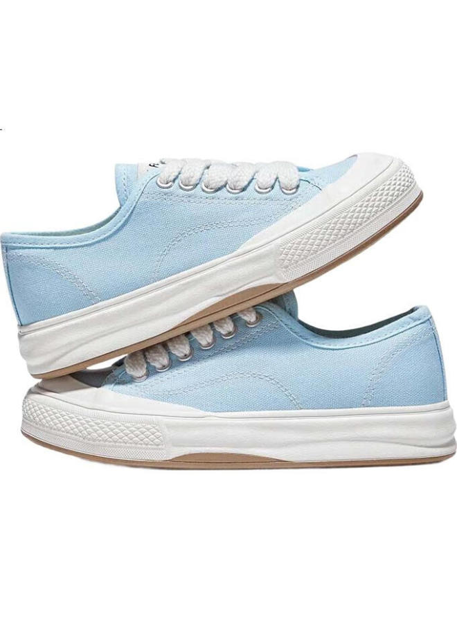 LEAP Summer Breathable Canvas Shoes For Men And Women New Thick-Soled All-Match Couple Shoes Light Blue Size 37 - Image 2