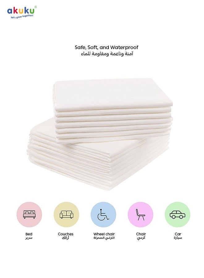 Akuku Disposable Hygienic Underpads for Baby Changing | 60x90 cm | 10 Pack | Sensitive Skin Friendly | Soft Top Layer | Leakproof Waterproof | Multi-Purpose Use  - Image 3