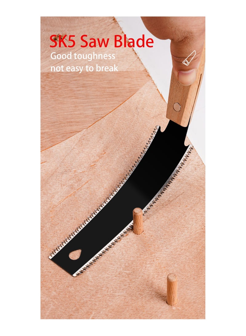 1 Pcs Hand Saw 12.2 Inch Double Edge Sided Pull Saw Ryoba SK5 Flexible Blade 12/15 TPI Flush Cut Beech Handle Wood Saw for Woodworking Tools  - Image 5