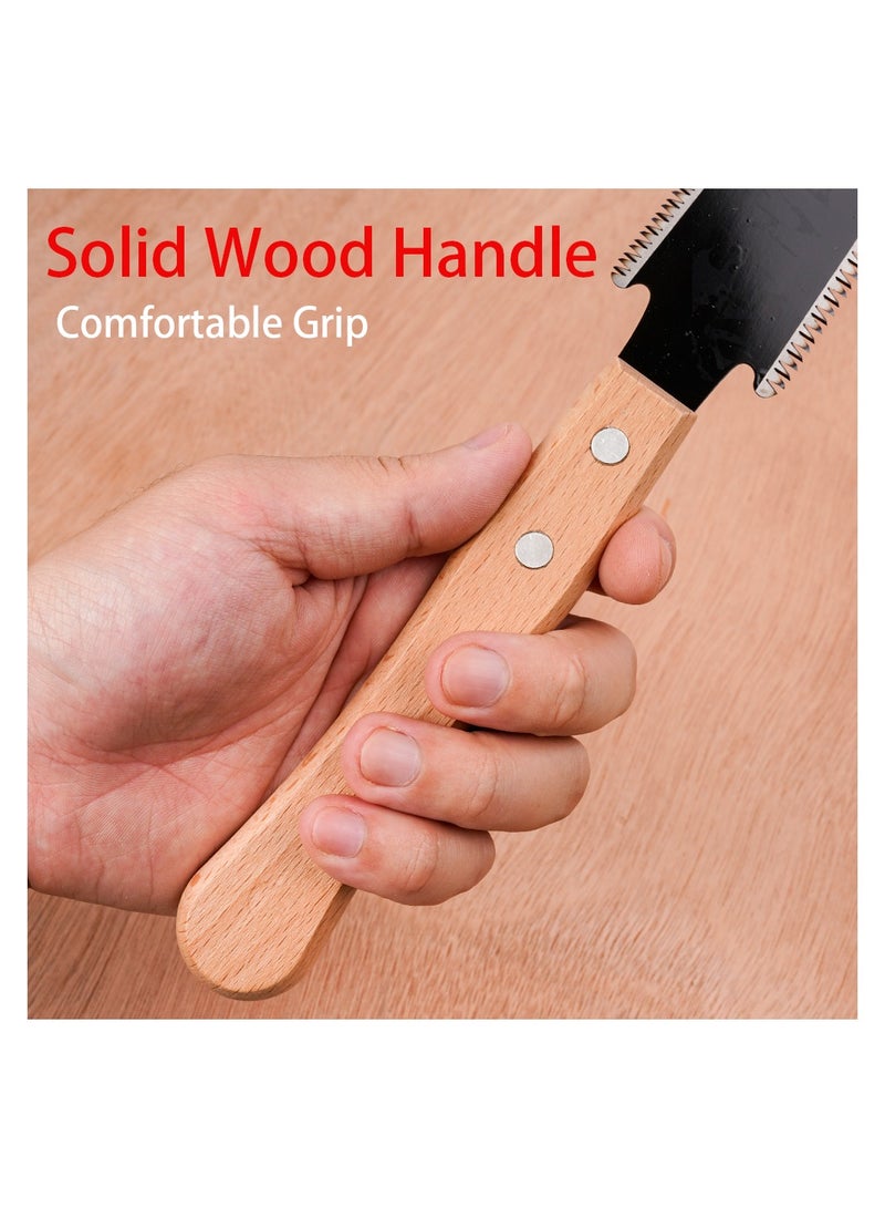 1 Pcs Hand Saw 12.2 Inch Double Edge Sided Pull Saw Ryoba SK5 Flexible Blade 12/15 TPI Flush Cut Beech Handle Wood Saw for Woodworking Tools  - Image 4