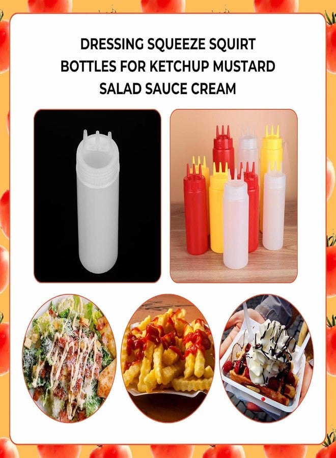 PUTHAK Plastic 3pcs Multicolor Squeeze Bottle 3 Hole Ketchup Mustard Salad Dressing Seasoning Squeezer Suitable for Family Restaurant Bakery(500ml) - Image 4