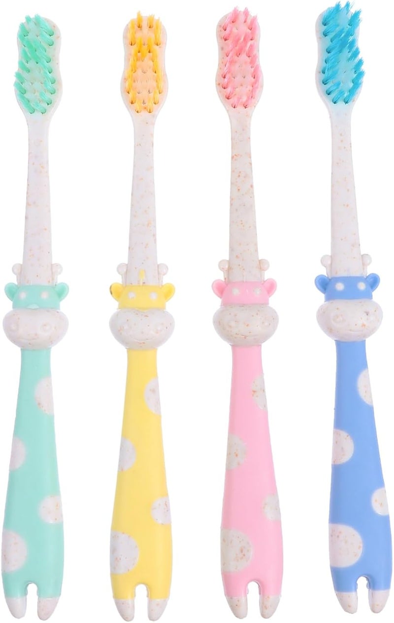 4pcs Animal-Shaped Toothbrush Soft Nylon Bristles Ergonomic Handle Safe Oral Cleaner for Boys Cute Design Random Color - Image 1