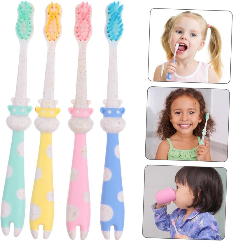 4pcs Animal-Shaped Toothbrush Soft Nylon Bristles Ergonomic Handle Safe Oral Cleaner for Boys Cute Design Random Color - Image 4